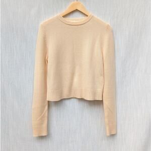 Sportmax Maga Cashmere-Wool Crewneck Long Sleeve Pullover Sweater, size M